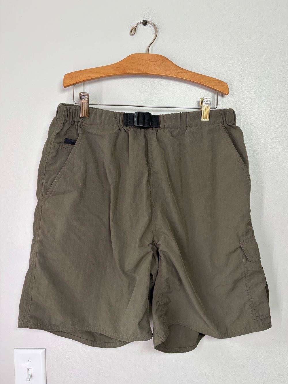 The North Face Army Olive Green Cordura Plus Nylon Belted Cargo Hiking Shorts
